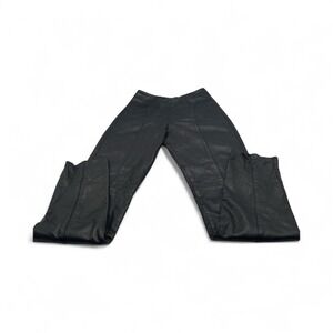 80's Verducci Women Sz 6 Black Vintage High Waisted 100 % Genuine Leather Pants